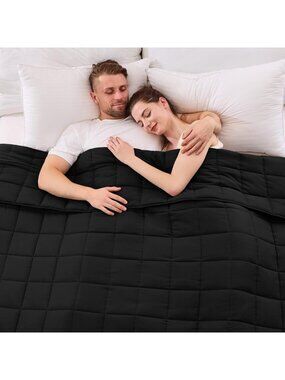 King Size 25lbs Weighted Blanket for Adults, 88” x 104”, Cozy Black Comfort